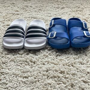 Adidas Black and White Sandals Sporty Comfort